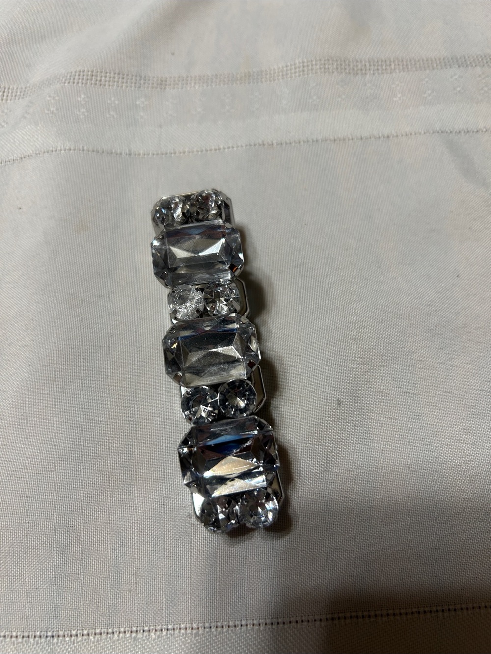 Time and Tru Silver-Tone Clear Crystal Stretch Bracelet